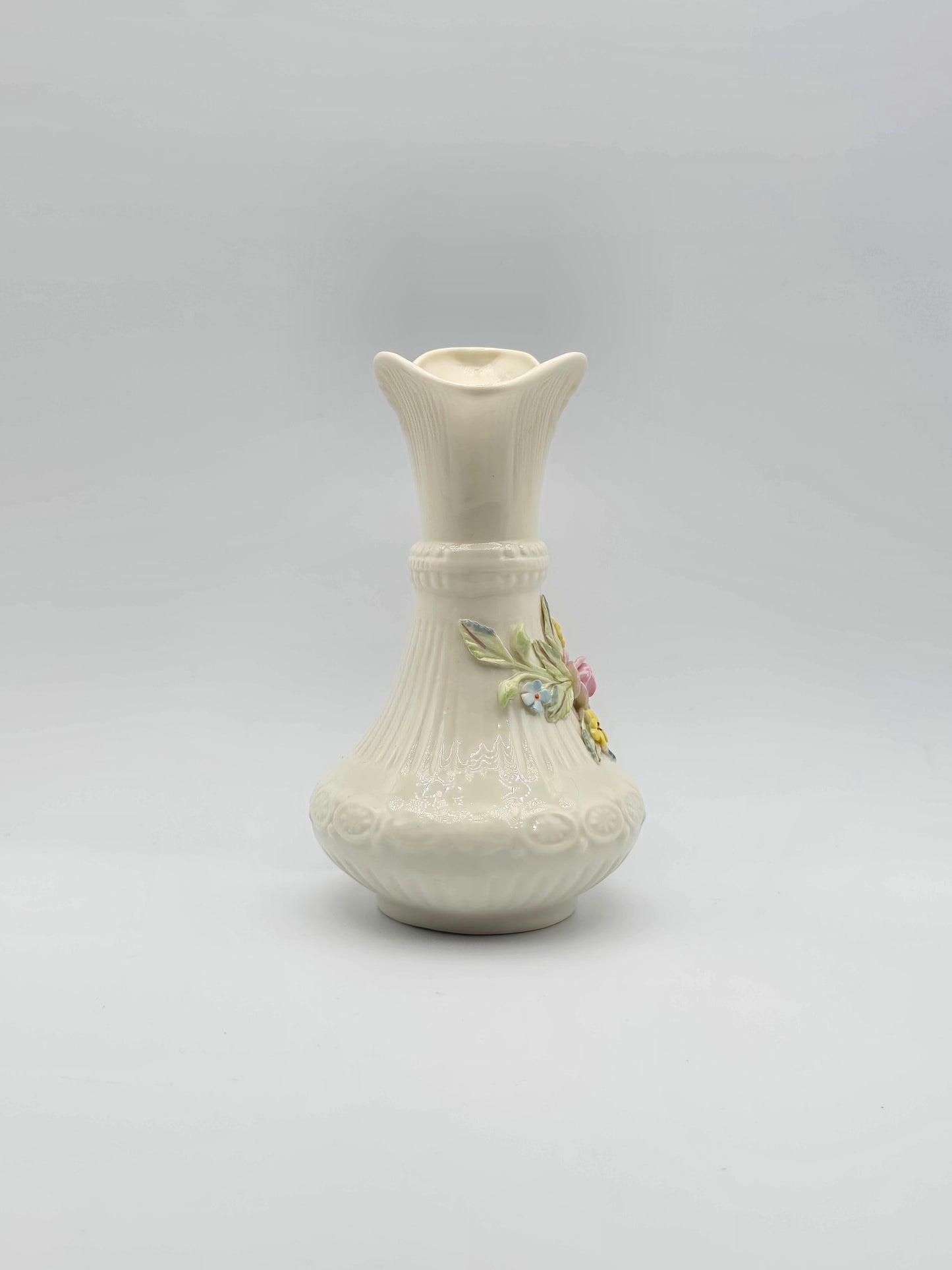 Vintage Belleek In Retrospect Aberdeen Floral Mantle Pitcher White Vase