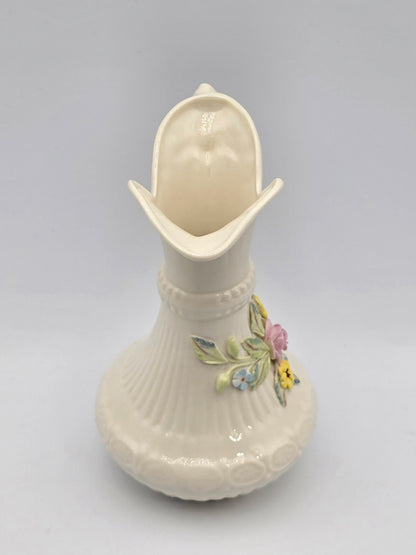 Vintage Belleek In Retrospect Aberdeen Floral Mantle Pitcher White Vase