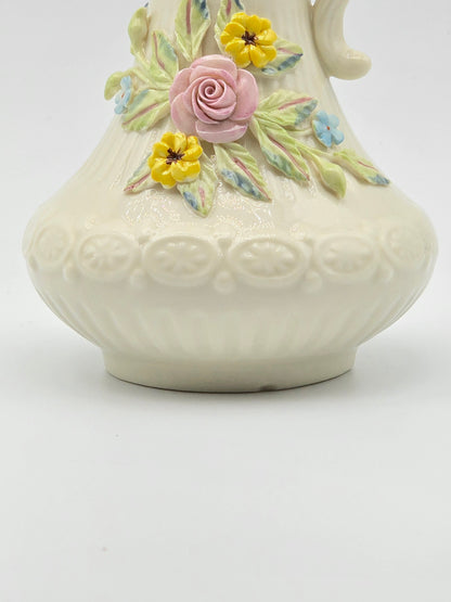 Vintage Belleek In Retrospect Aberdeen Floral Mantle Pitcher White Vase