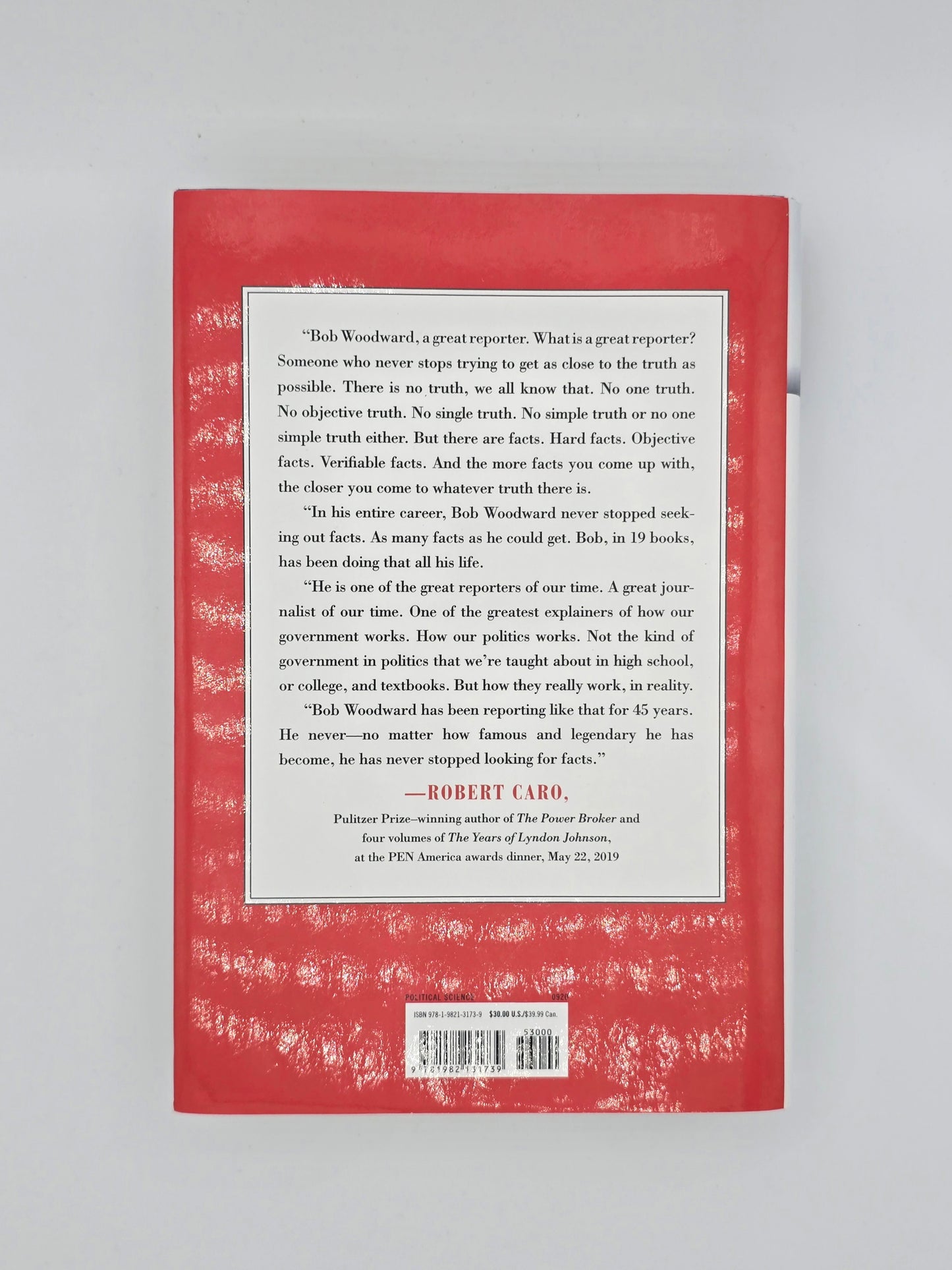 RAGE by Bob Woodward, 2020 First Printing, Simon and Schuster White Jacket.