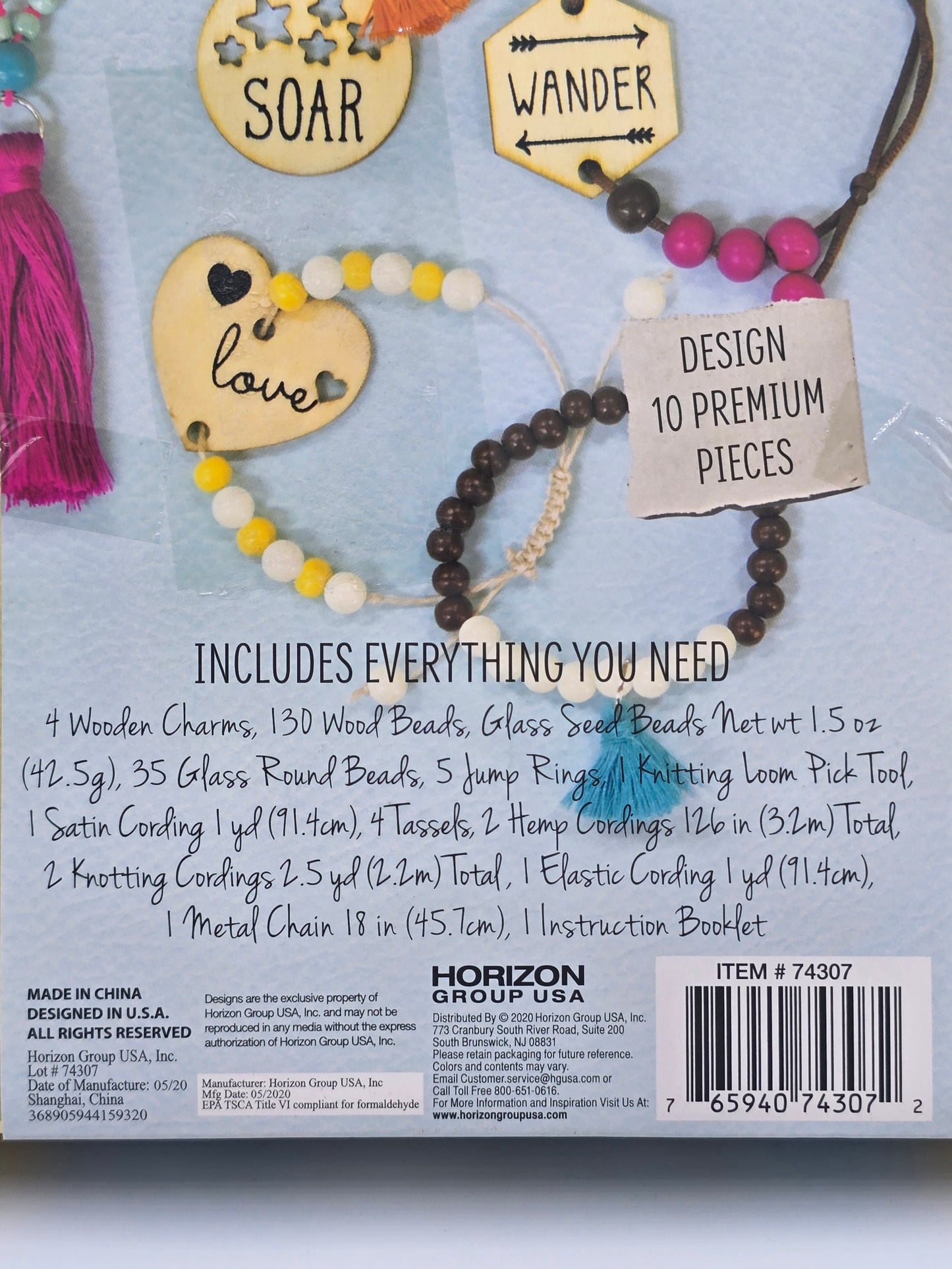 STMT DIY Wooden Charm & Tassel Jewelry Art & Craft 10P. Making Kit for Teens NIB.