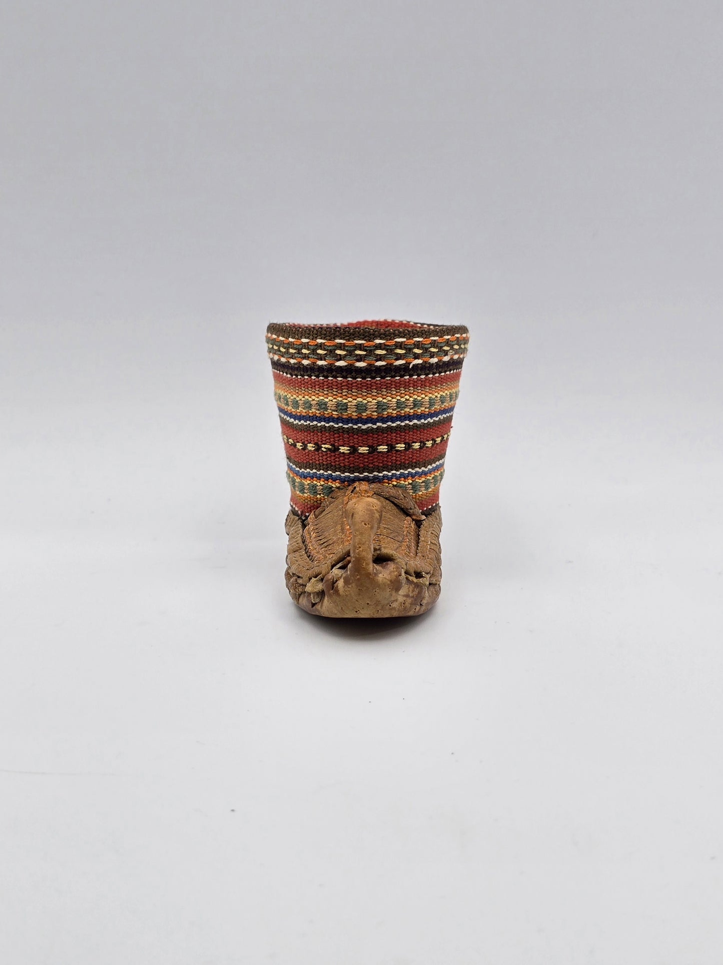 Vintage Mini Miniature Leather Opanak Peasant Shoe. Boot Moroccan Serbian Folk Art