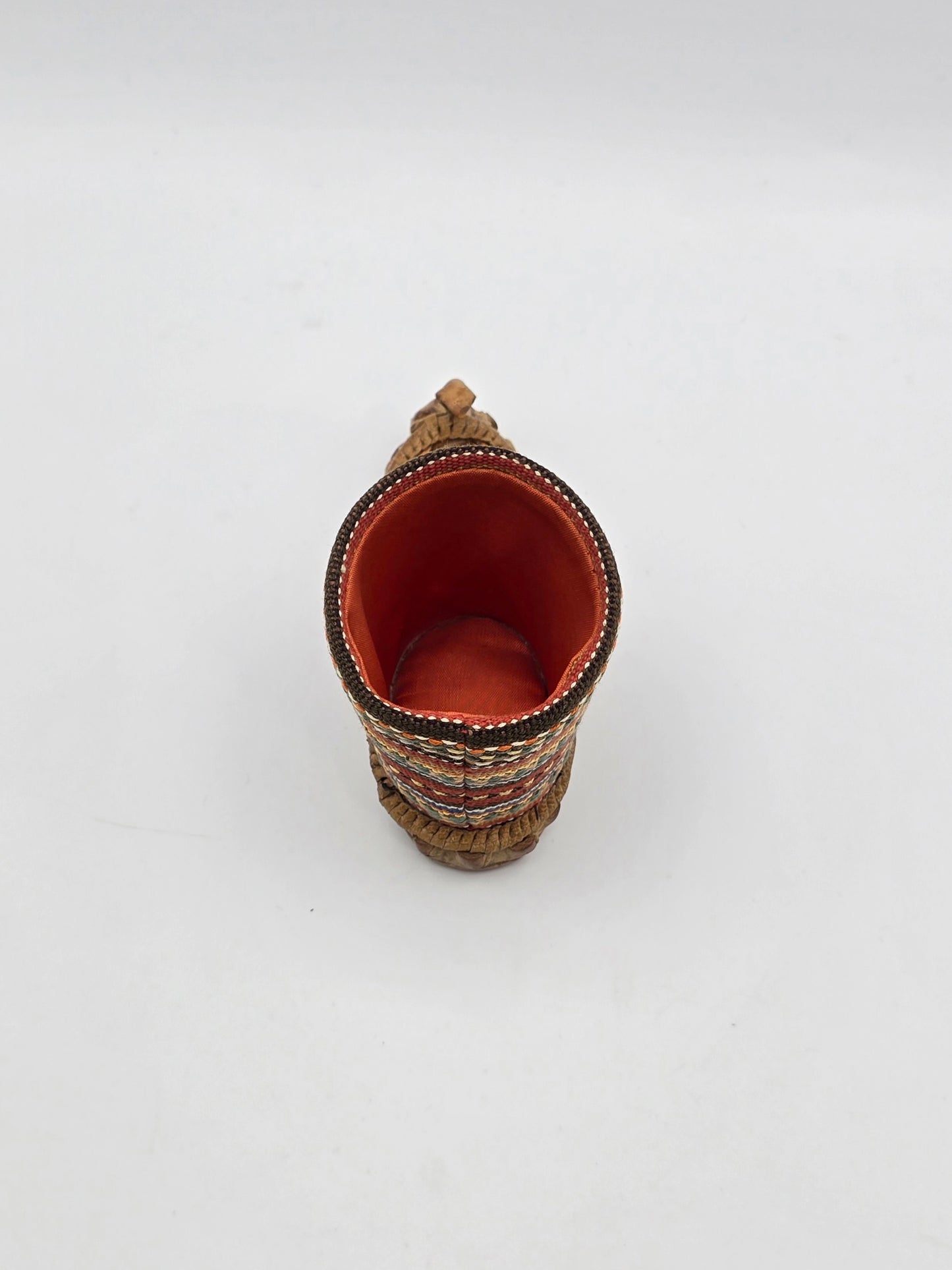 Vintage Mini Miniature Leather Opanak Peasant Shoe. Boot Moroccan Serbian Folk Art