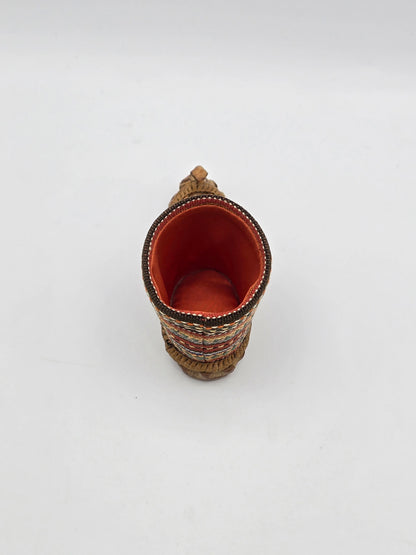 Vintage Mini Miniature Leather Opanak Peasant Shoe. Boot Moroccan Serbian Folk Art