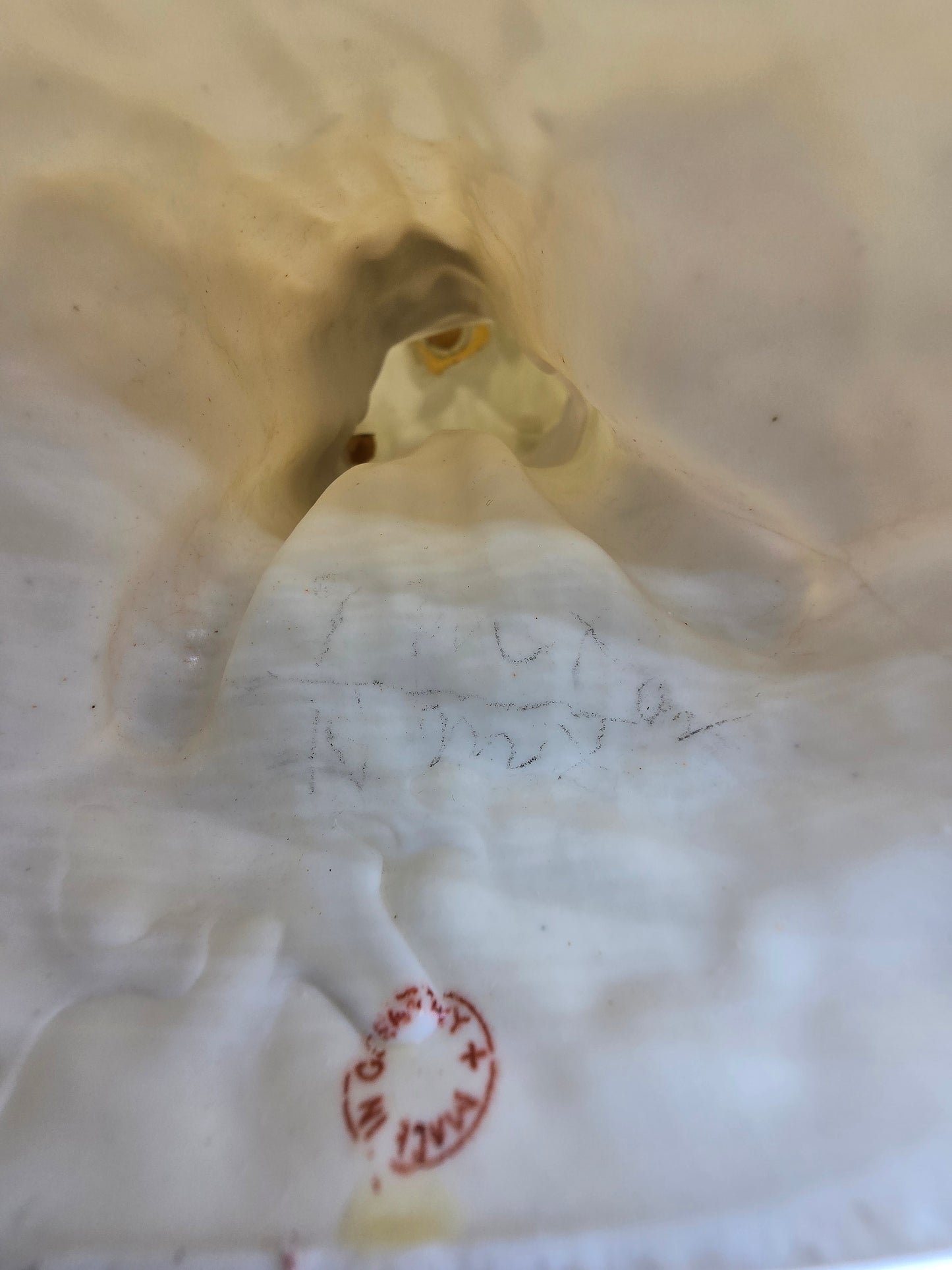 Vintage Gebruder Heubach Figurine. Young Boy Eating Fruit From His Bag.