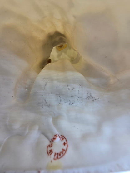 Vintage Gebruder Heubach Figurine. Young Boy Eating Fruit From His Bag.