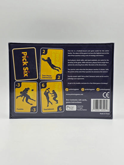 Football Fun For The Whole Family. Pick Six - Strategic Card Game For 7+ Ages.