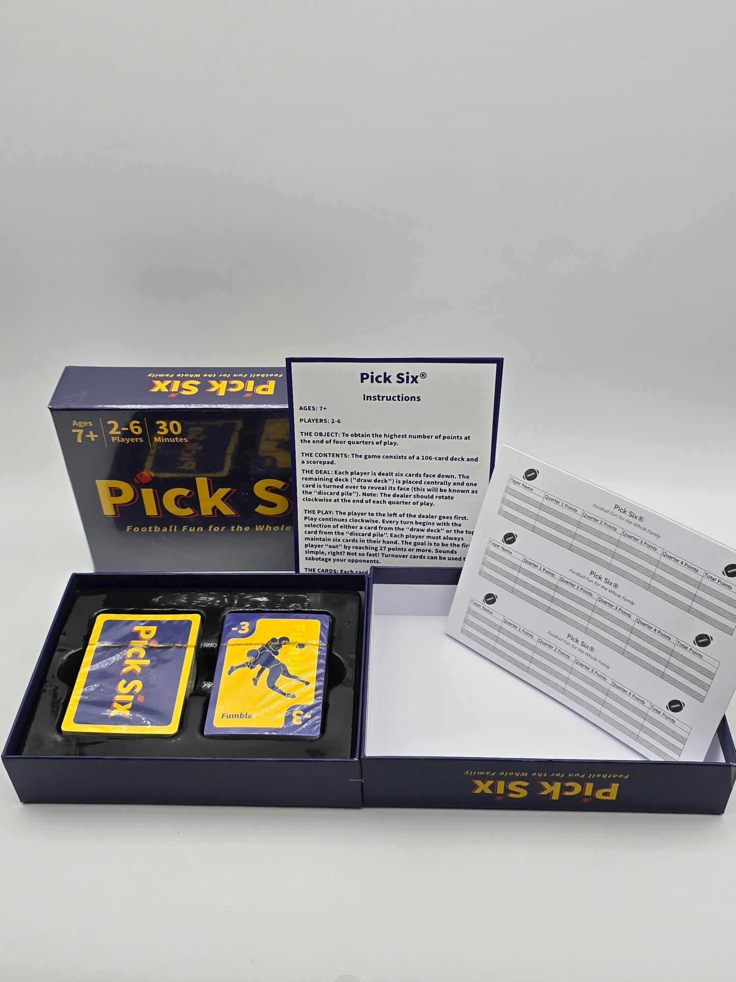 Football Fun For The Whole Family. Pick Six - Strategic Card Game For 7+ Ages.