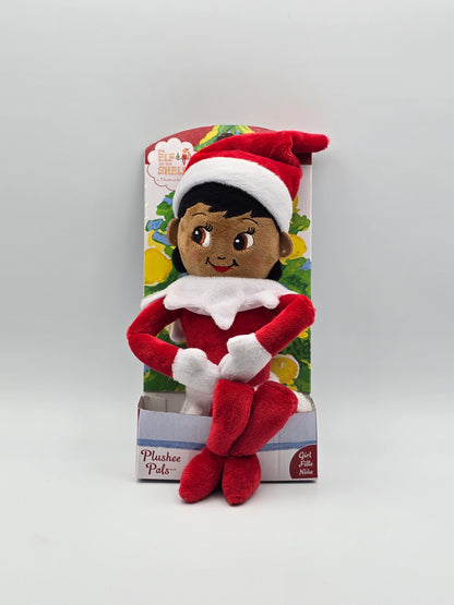 The Elf On The Shelf Girl Plushee Pals Dark Skin Brown Eyes NINA.