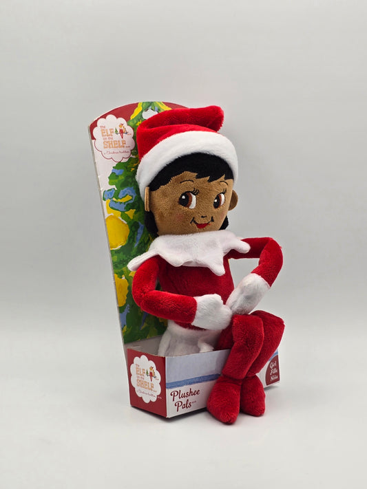 The Elf On The Shelf Girl Plushee Pals Dark Skin Brown Eyes NINA.