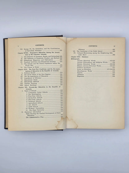 History Of Education In Armenia By Kevork A. Sarafian PH.D |Printed In USA 1930.