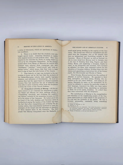 History Of Education In Armenia By Kevork A. Sarafian PH.D |Printed In USA 1930.