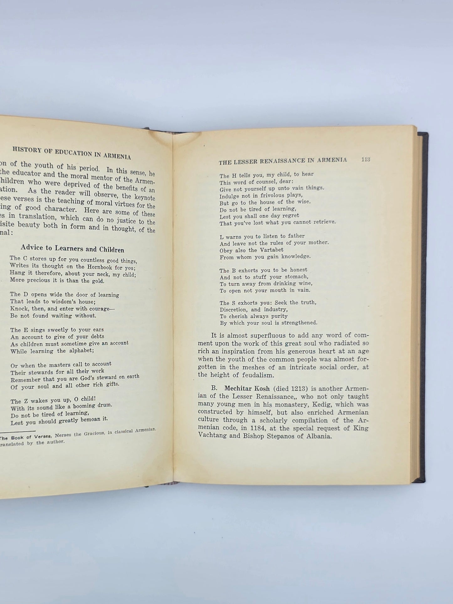 History Of Education In Armenia By Kevork A. Sarafian PH.D |Printed In USA 1930.