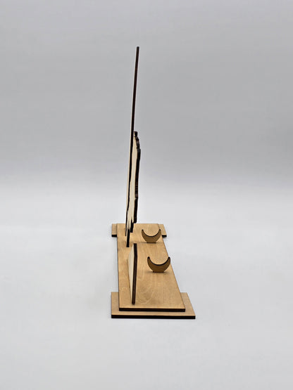 Armenia Desk Set – Wooden Map, Flag & Pen Holder with Engraved Coat of Arms