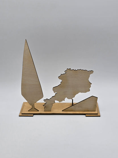 Armenia Desk Set – Wooden Map, Flag & Pen Holder with Engraved Coat of Arms