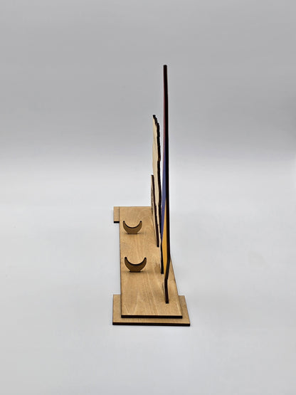 Armenia Desk Set – Wooden Map, Flag & Pen Holder with Engraved Coat of Arms