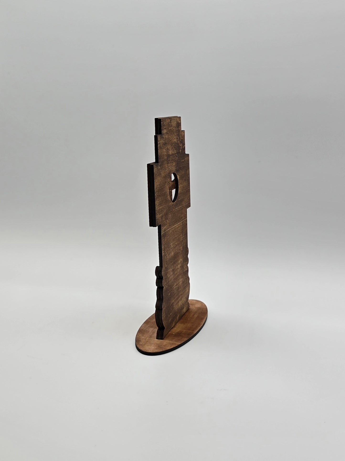 Handcrafted Armenian Wooden Khachkar Cross – Intricate Laser-Engraved Design