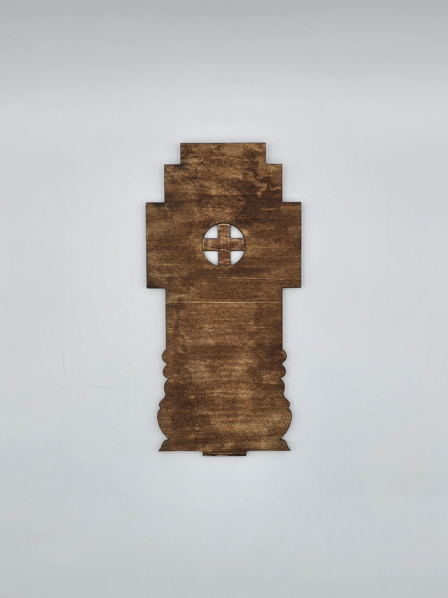 Handcrafted Armenian Wooden Khachkar Cross – Intricate Laser-Engraved Design