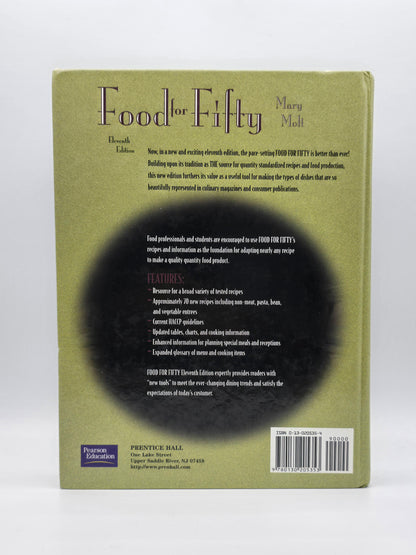 Food for Fifty by Mary K. Molt. Eleventh Edition, Vintage Hardcover Book.