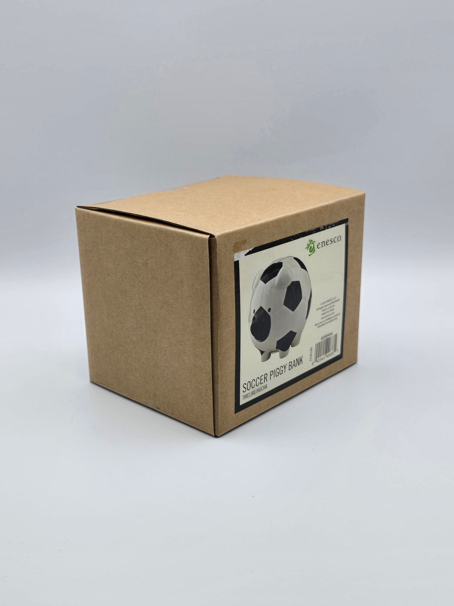 Soccer Piggy Bank | Ceramic Black & White | Ball Coin Bank | Home Decor