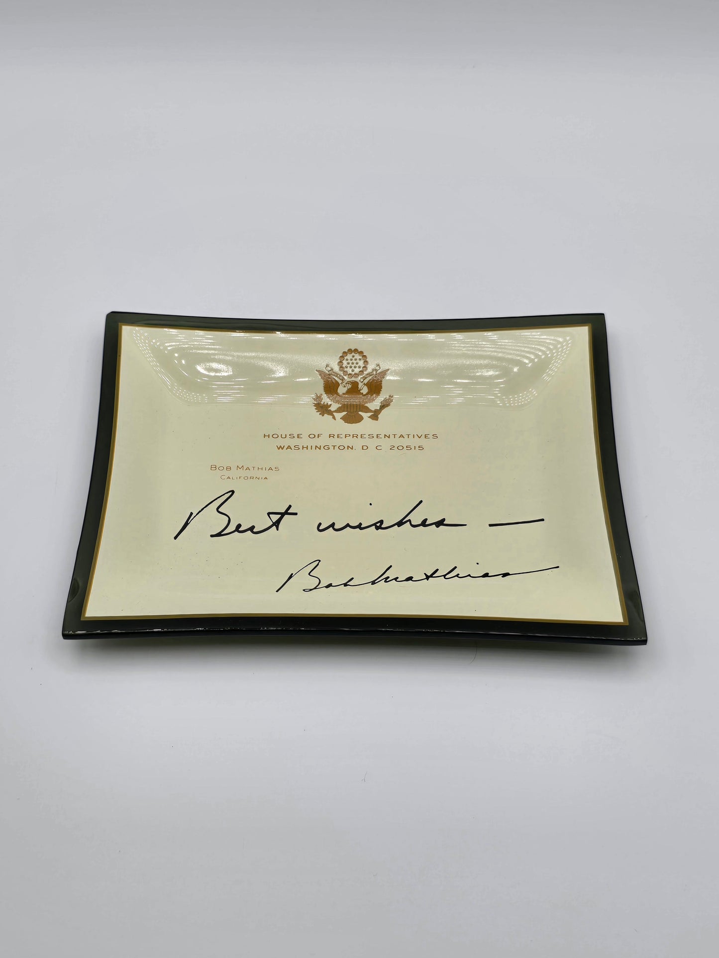 Vintage Plate US House of Representatives Bob Mathias From California 1967-1975 Campaign