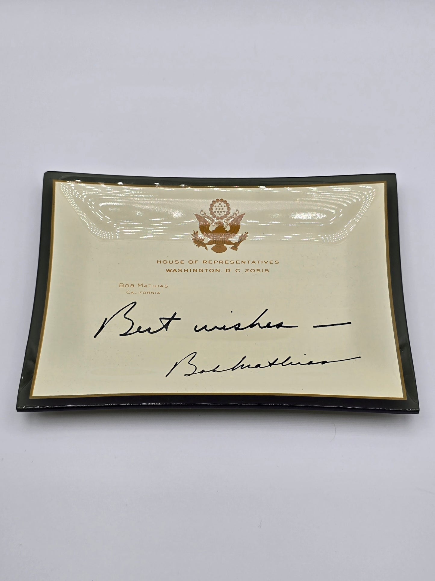 Vintage Plate US House of Representatives Bob Mathias From California 1967-1975 Campaign