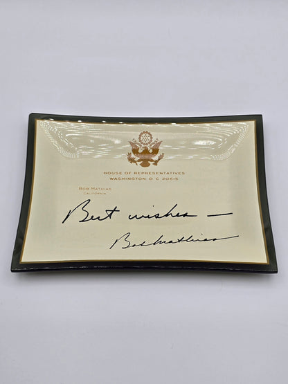 Vintage Plate US House of Representatives Bob Mathias From California 1967-1975 Campaign