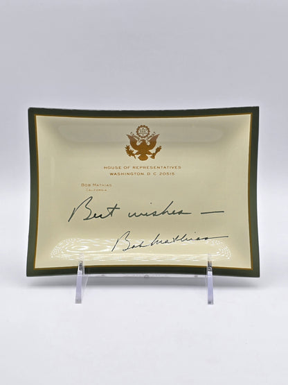 Vintage Plate US House of Representatives Bob Mathias From California 1967-1975 Campaign