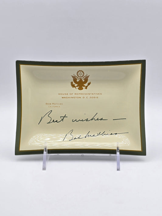 Vintage Plate US House of Representatives Bob Mathias From California 1967-1975 Campaign