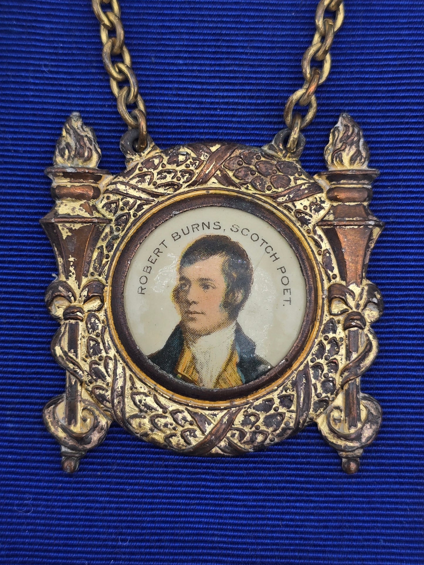 Vintage Medal is a Membership Club Badge Honoring Scotch Poet Robert Burns