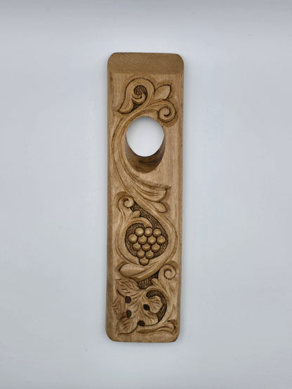 Handmade Wooden Carved Wine Bottle Holder