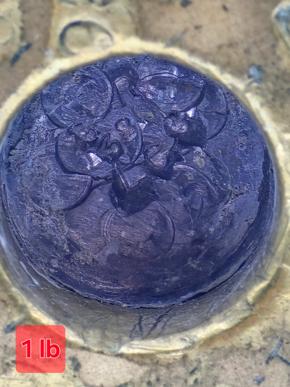 Set of 5 Antique GR Brass Bell Shaped Scale Weights: 4 lb, 2 lb, 1 lb, 8oz & 4oz