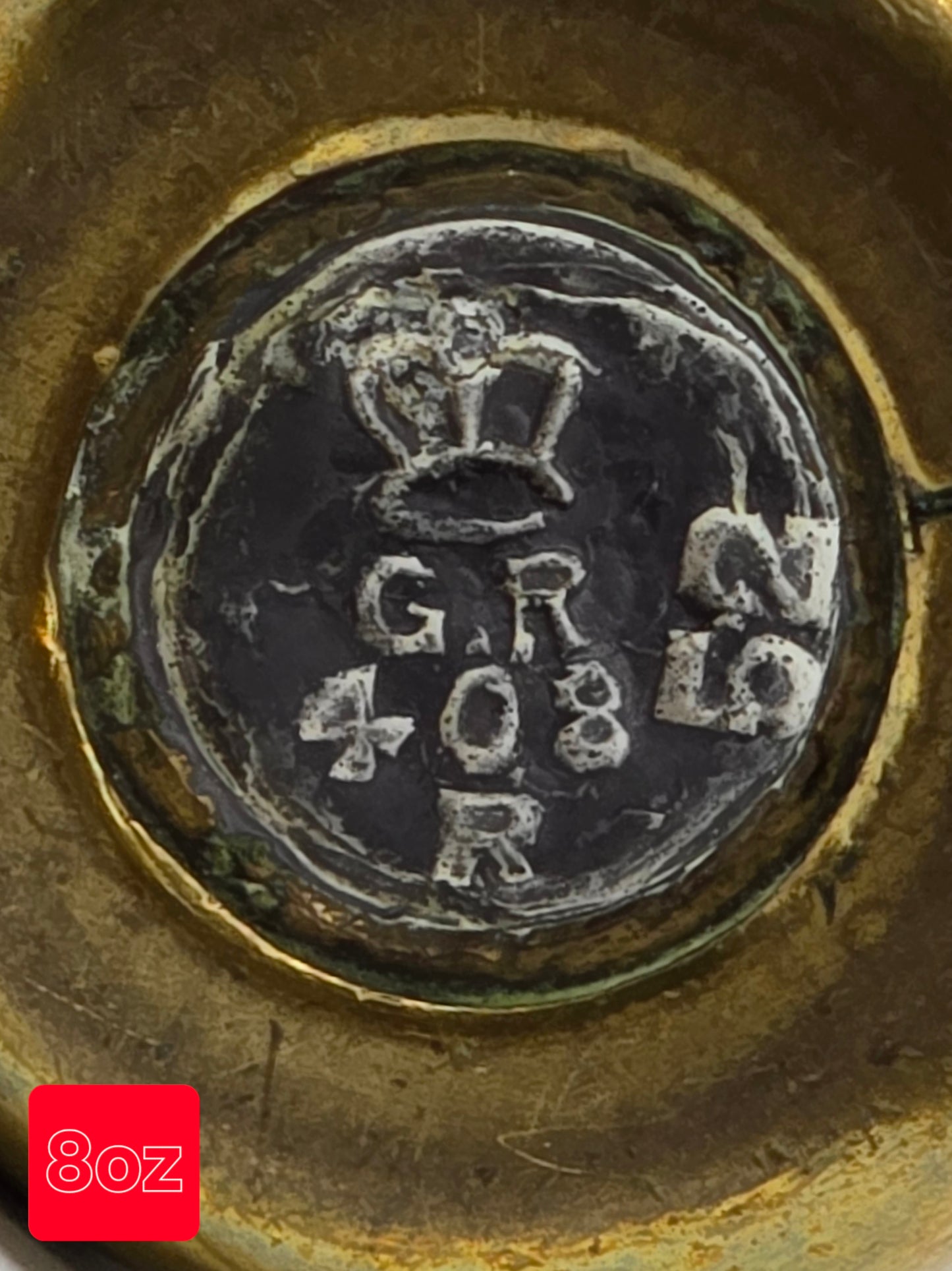 Set of 5 Antique GR Brass Bell Shaped Scale Weights: 4 lb, 2 lb, 1 lb, 8oz & 4oz