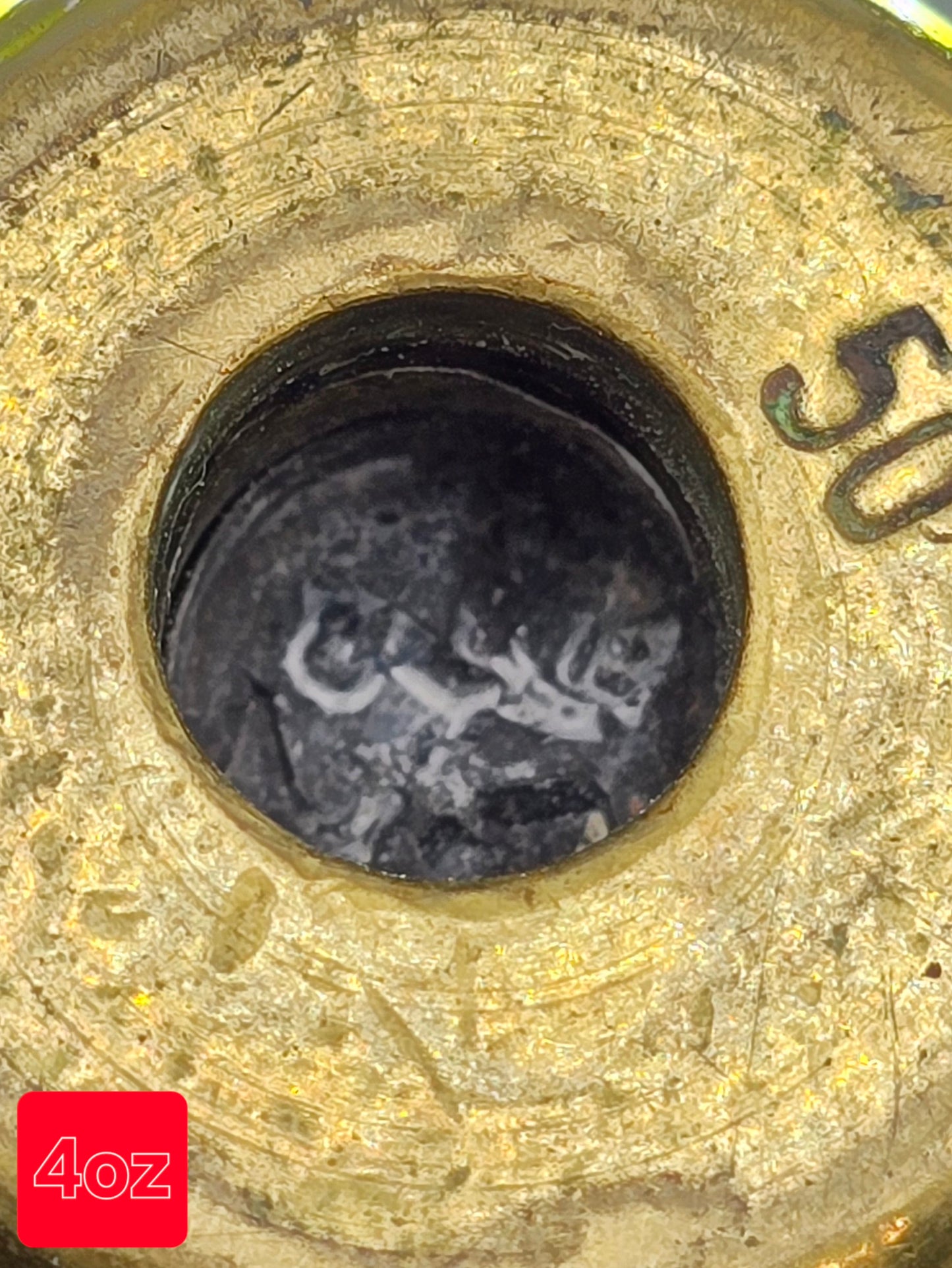 Set of 5 Antique GR Brass Bell Shaped Scale Weights: 4 lb, 2 lb, 1 lb, 8oz & 4oz