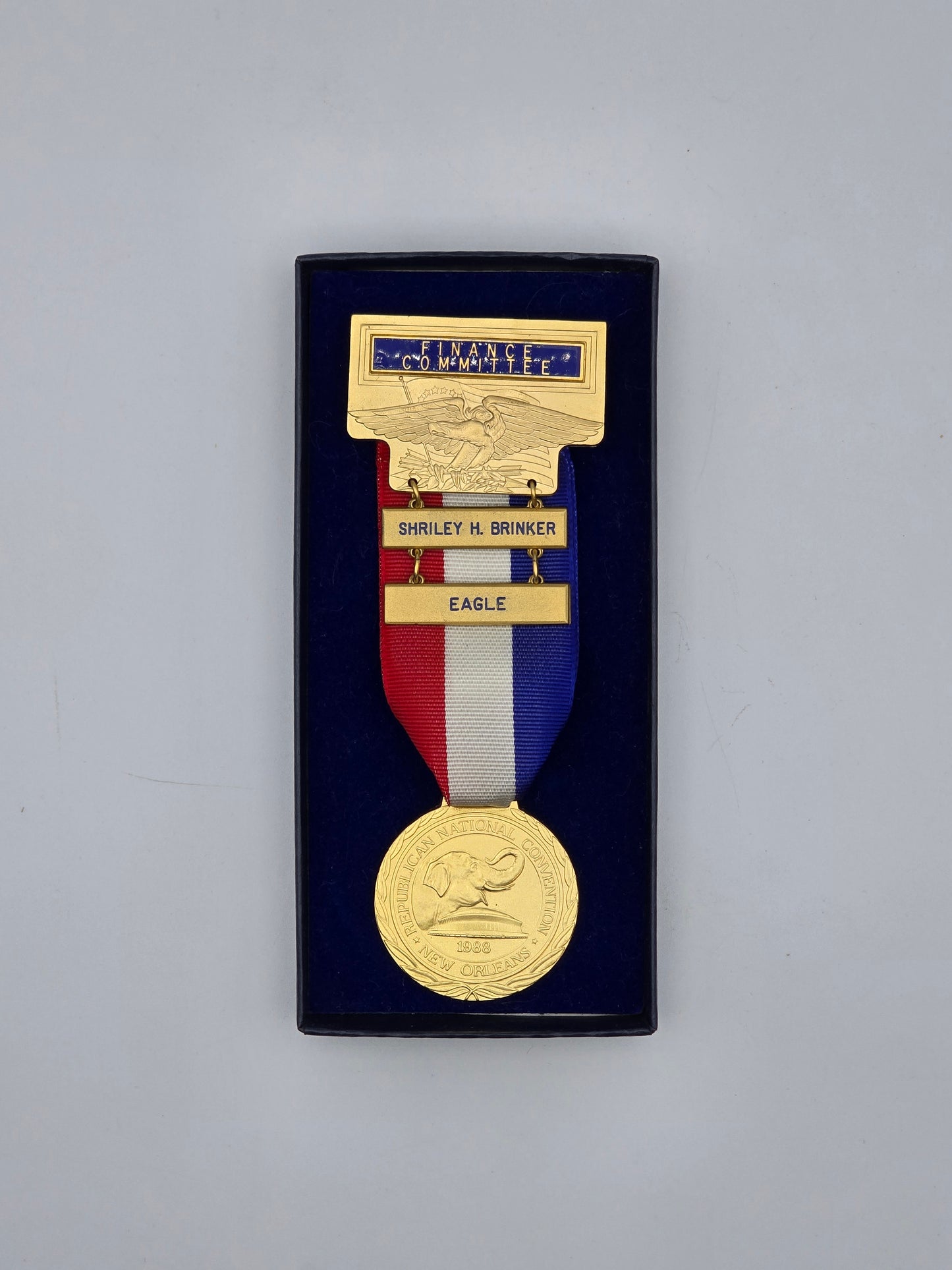 1988 Republican National Convention New Orleans Finance Committee Badge Shirley H. Brinker
