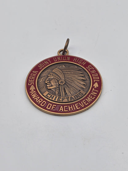 Vintage Medal an Award of Achievement from Sierra Joint Union High School CA
