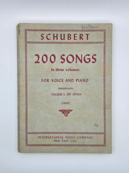 SCHUBERT 200 Songs For Voice & Piano By Sergius Kagen Sheet Music Book Vol.1