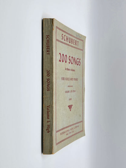 SCHUBERT 200 Songs For Voice & Piano By Sergius Kagen Sheet Music Book Vol.1