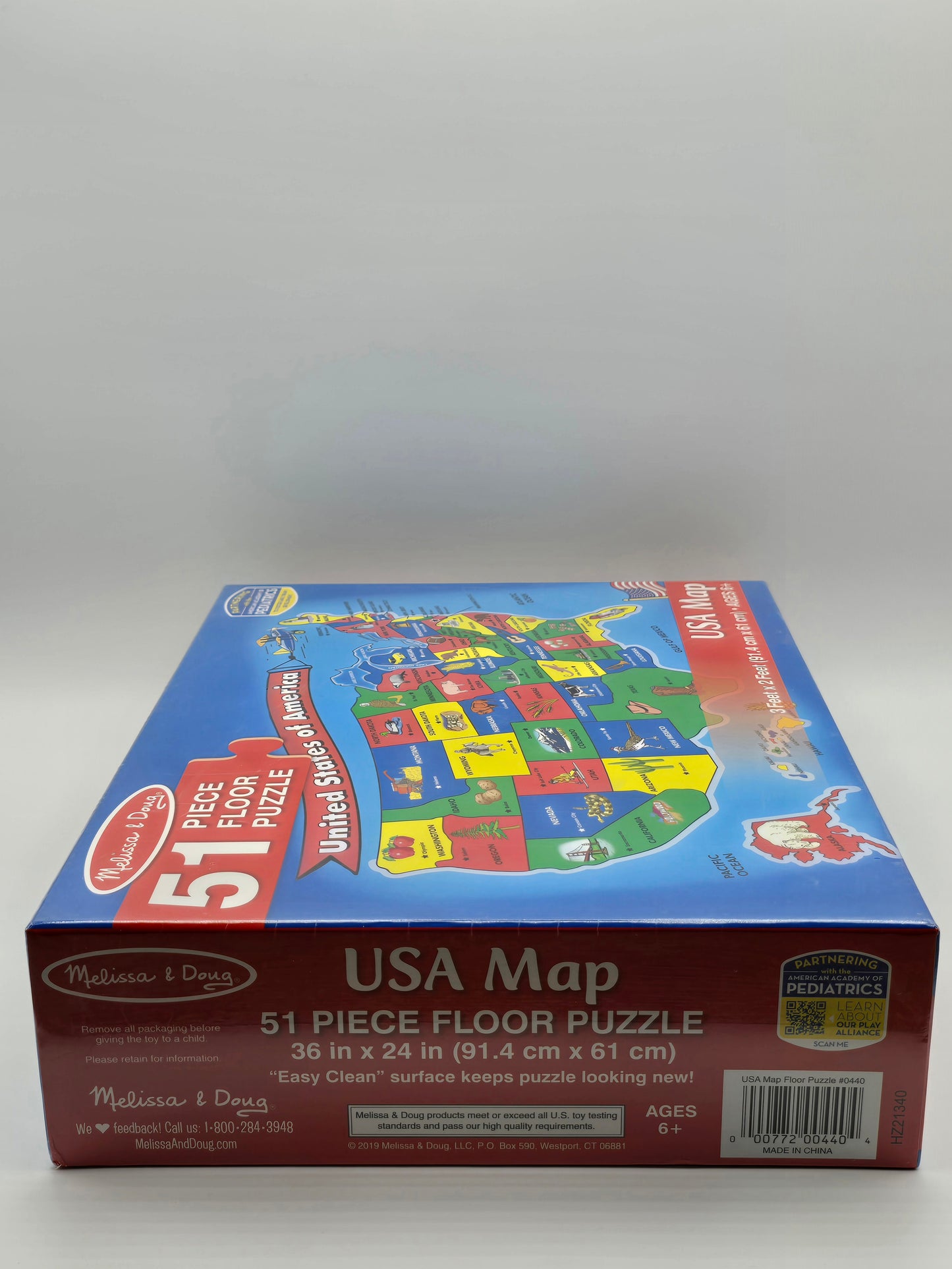 USA MAP 51 Piece Floor Puzzle 36" X 32" Ages 6+ by Melissa & Doug
