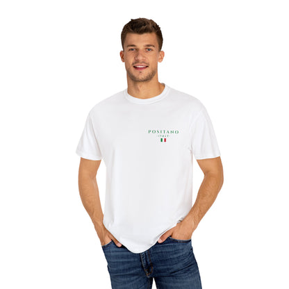 Positano Italy Unisex T-shirt with Lemon and 100BC Date Graphic