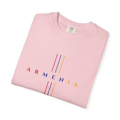 Armenia Cross Unisex T-shirt in Red Blue Orange