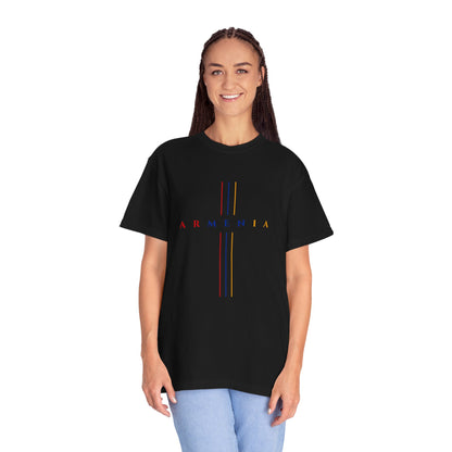 Armenia Cross Unisex T-shirt in Red Blue Orange