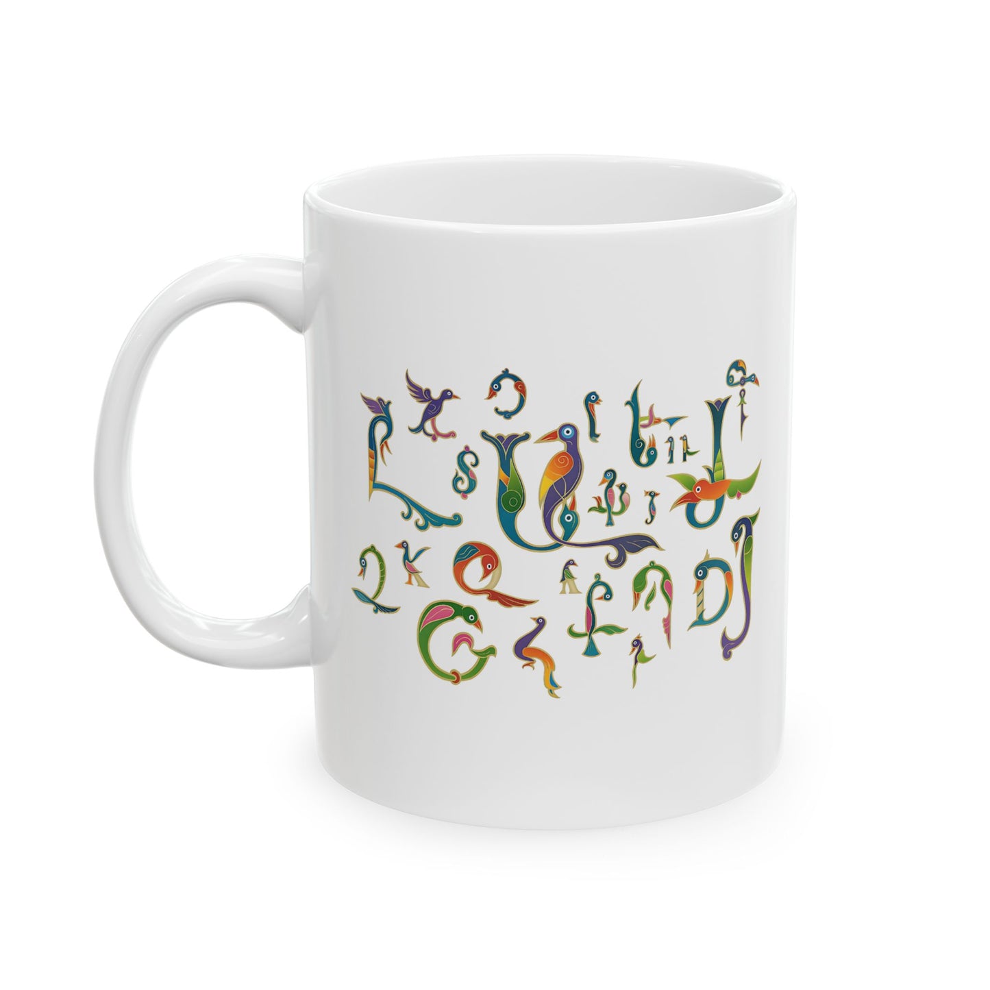 Armenian Trchnagir Letters White Mug