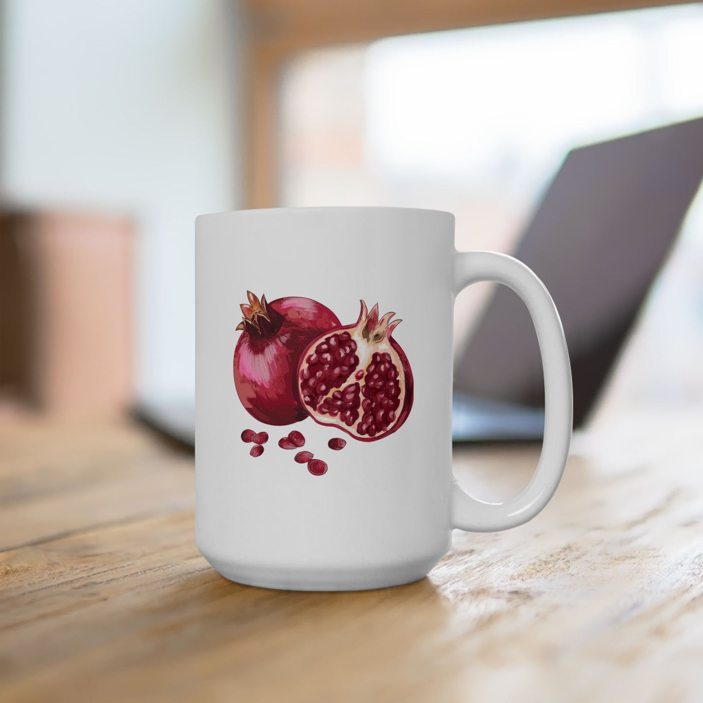 Pomegranate Cup with 365 Seeds of Strength Slogan Ceramic Mug (11oz, 15oz)
