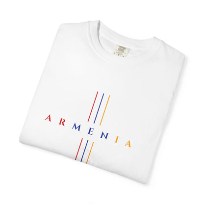 Armenia Cross Unisex T-shirt in Red Blue Orange