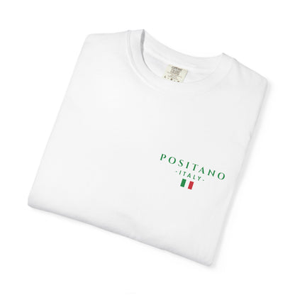 Positano Italy Unisex T-shirt with Lemon and 100BC Date Graphic