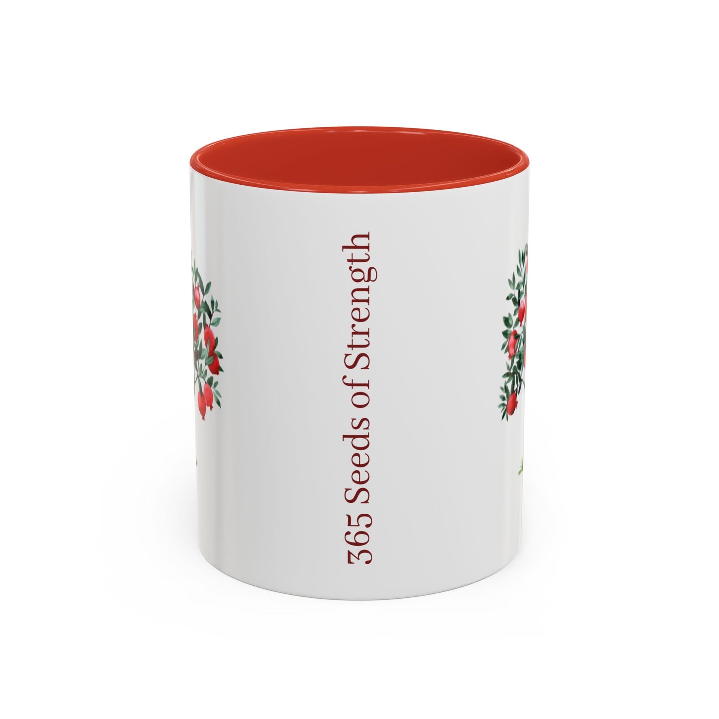 Pomegranate Cup with 365 Seeds of Strength Slogan Ceramic Mug (11oz, 15oz)