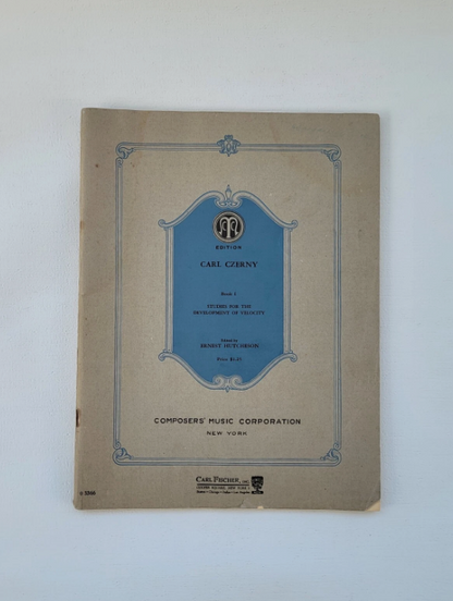 Carl Czerny Studies Piano Sheet Music Book 1 - Velocity Development 1921 VTG