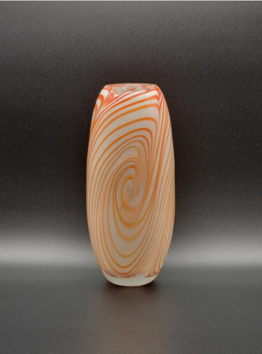 Vintage Handmade Art Glass Vase 7-3/4" Colored Striped, CMC - NB6- 290 • 4 • 76