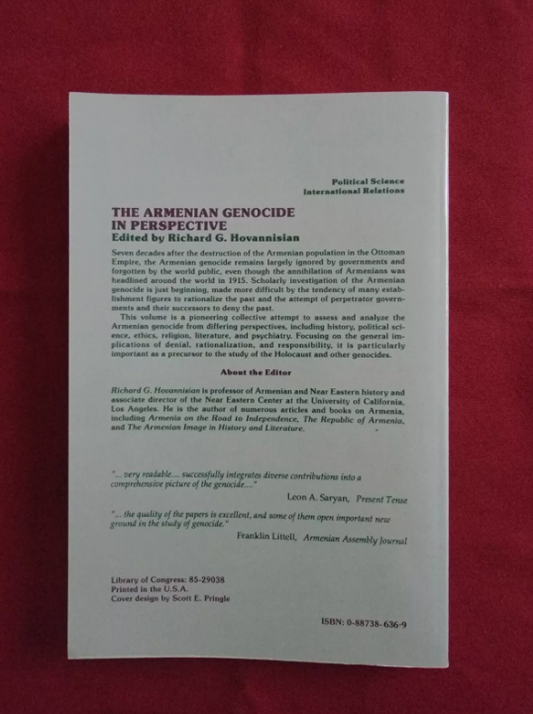The ARMENIAN Genocide In Perspective. Edited By Richard G. Hovannisian. 4th 1991